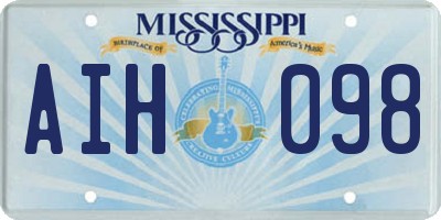MS license plate AIH098