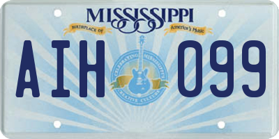 MS license plate AIH099
