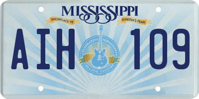 MS license plate AIH109