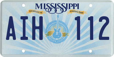 MS license plate AIH112