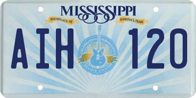 MS license plate AIH120
