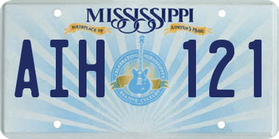 MS license plate AIH121