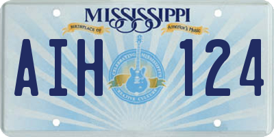 MS license plate AIH124