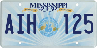 MS license plate AIH125
