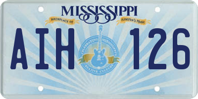 MS license plate AIH126