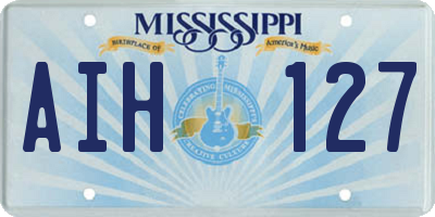 MS license plate AIH127