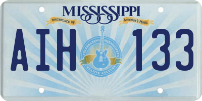 MS license plate AIH133