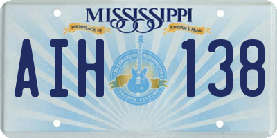 MS license plate AIH138