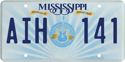 MS license plate AIH141