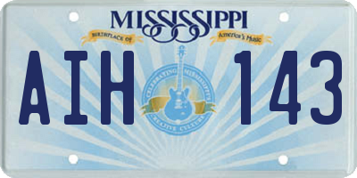 MS license plate AIH143