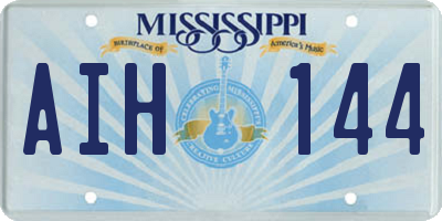 MS license plate AIH144