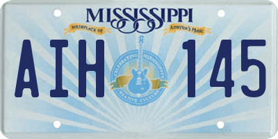 MS license plate AIH145