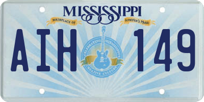 MS license plate AIH149