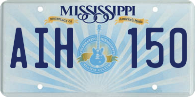 MS license plate AIH150