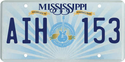 MS license plate AIH153