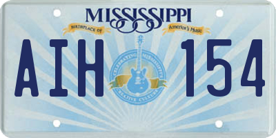 MS license plate AIH154