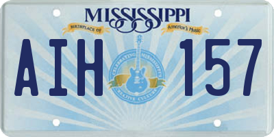 MS license plate AIH157