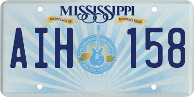 MS license plate AIH158