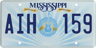 MS license plate AIH159