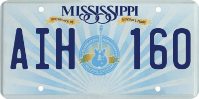 MS license plate AIH160