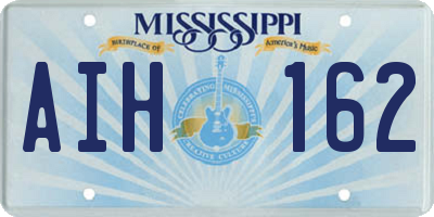 MS license plate AIH162