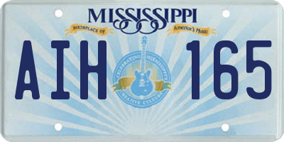 MS license plate AIH165