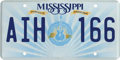 MS license plate AIH166