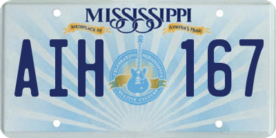 MS license plate AIH167