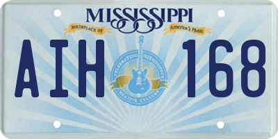MS license plate AIH168