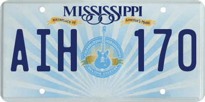 MS license plate AIH170