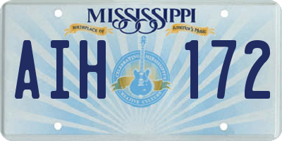 MS license plate AIH172
