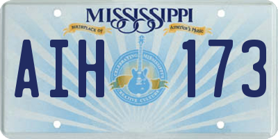 MS license plate AIH173