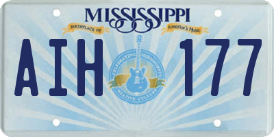 MS license plate AIH177