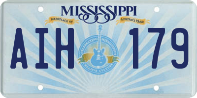 MS license plate AIH179