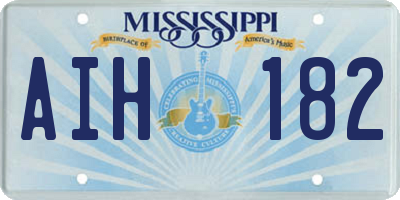MS license plate AIH182
