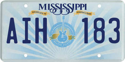 MS license plate AIH183