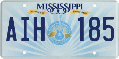 MS license plate AIH185