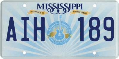 MS license plate AIH189