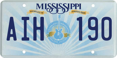 MS license plate AIH190