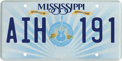 MS license plate AIH191