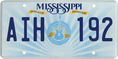 MS license plate AIH192