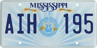 MS license plate AIH195