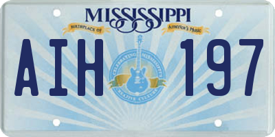 MS license plate AIH197