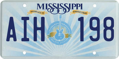 MS license plate AIH198