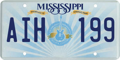 MS license plate AIH199