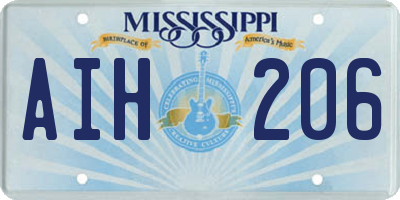 MS license plate AIH206