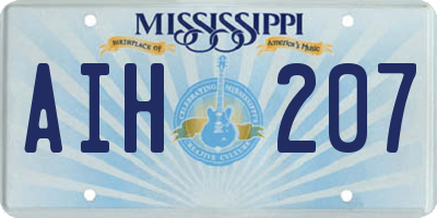 MS license plate AIH207