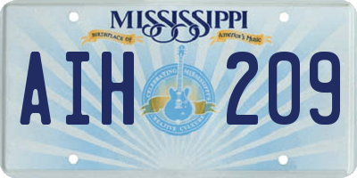 MS license plate AIH209