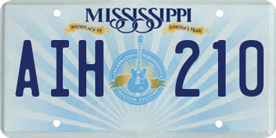 MS license plate AIH210