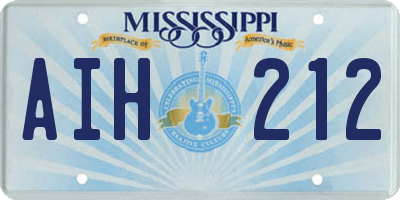 MS license plate AIH212